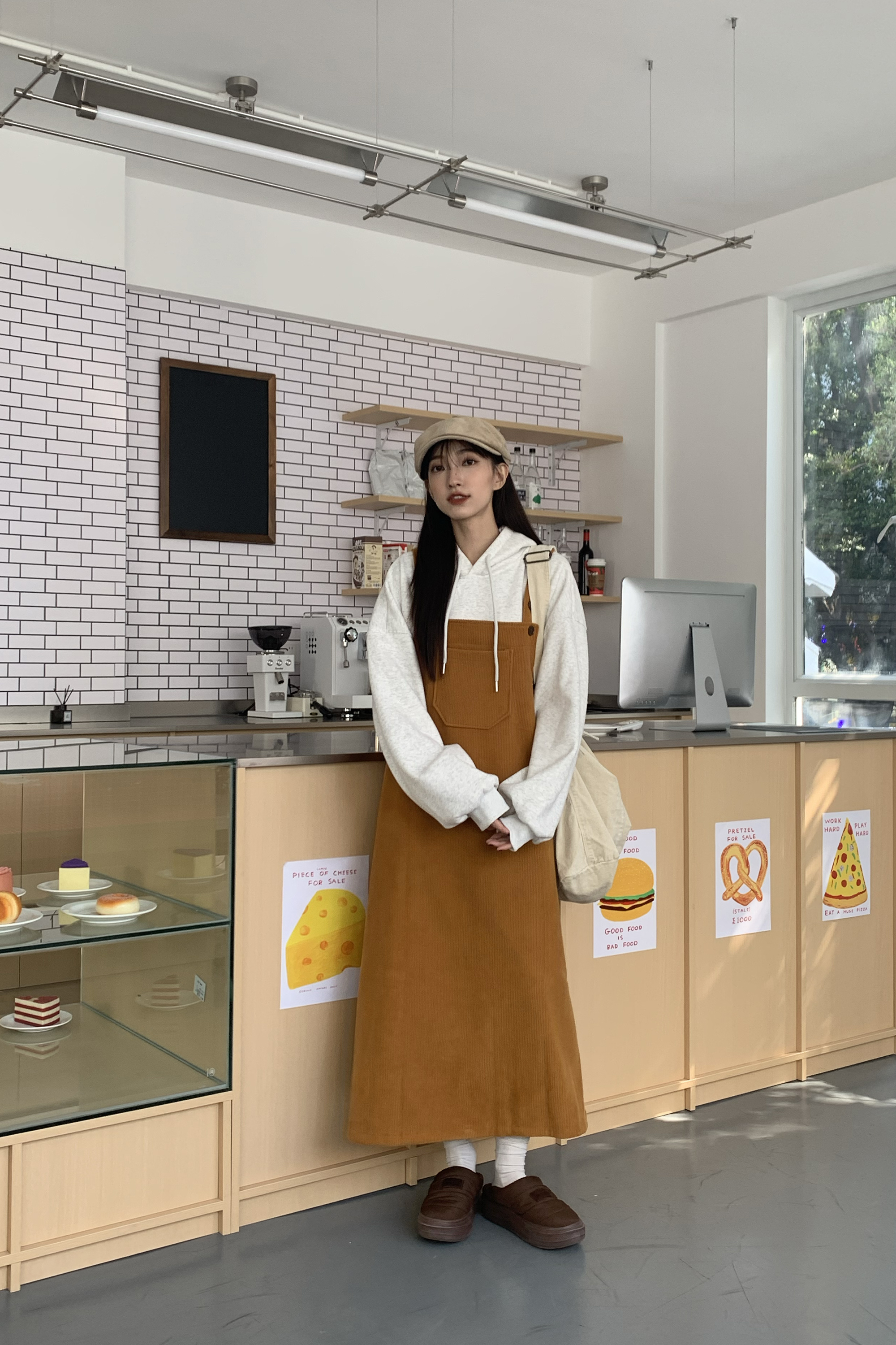 氣質坑條加絨吊帶裙 2色