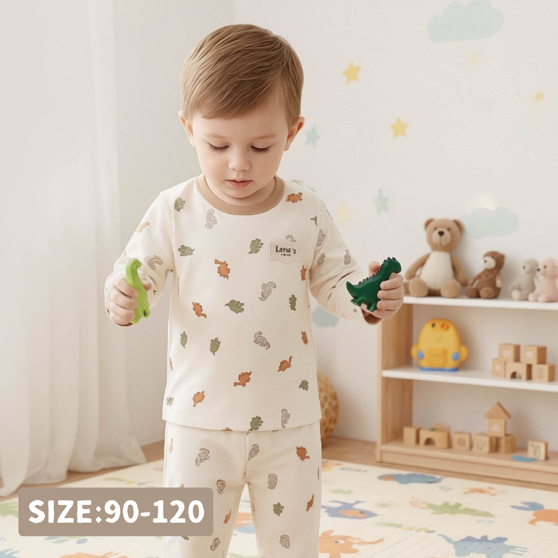 【JL5513】滿版Q萌小恐龍睡衣套裝