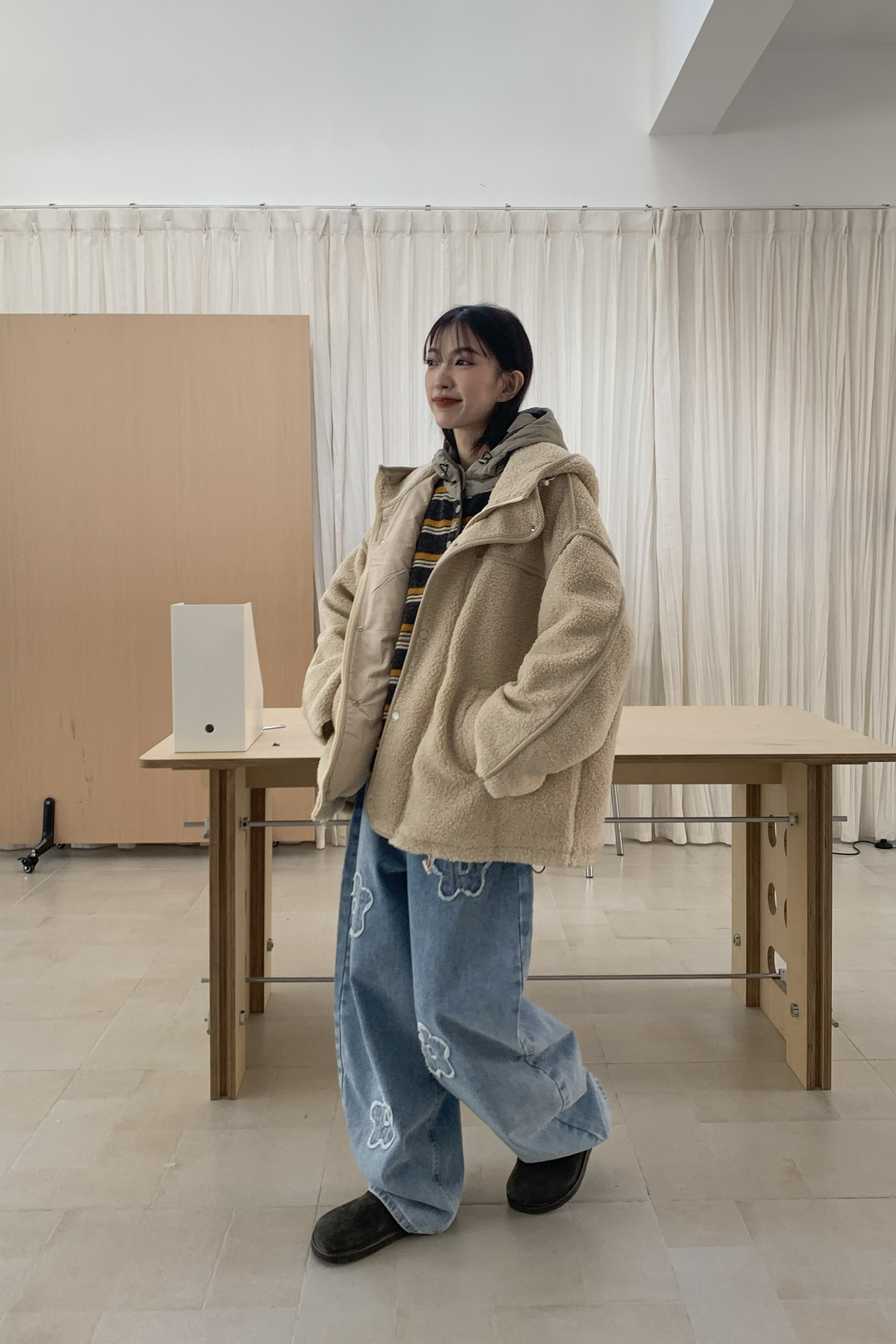 日系泰迪拉鏈壓釦外套 3色