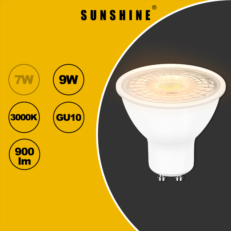 LED GU10射膽(透明罩款) 9W AC220V-240V 白光6500K / 黃光3000K LGU10F-9D/W-C