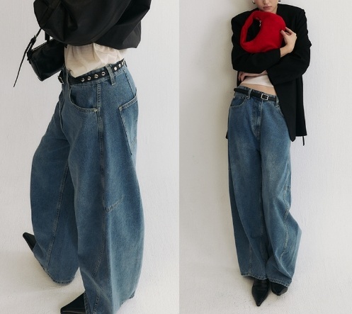 韓流必備! 解構 牛仔彎刀褲(4色)