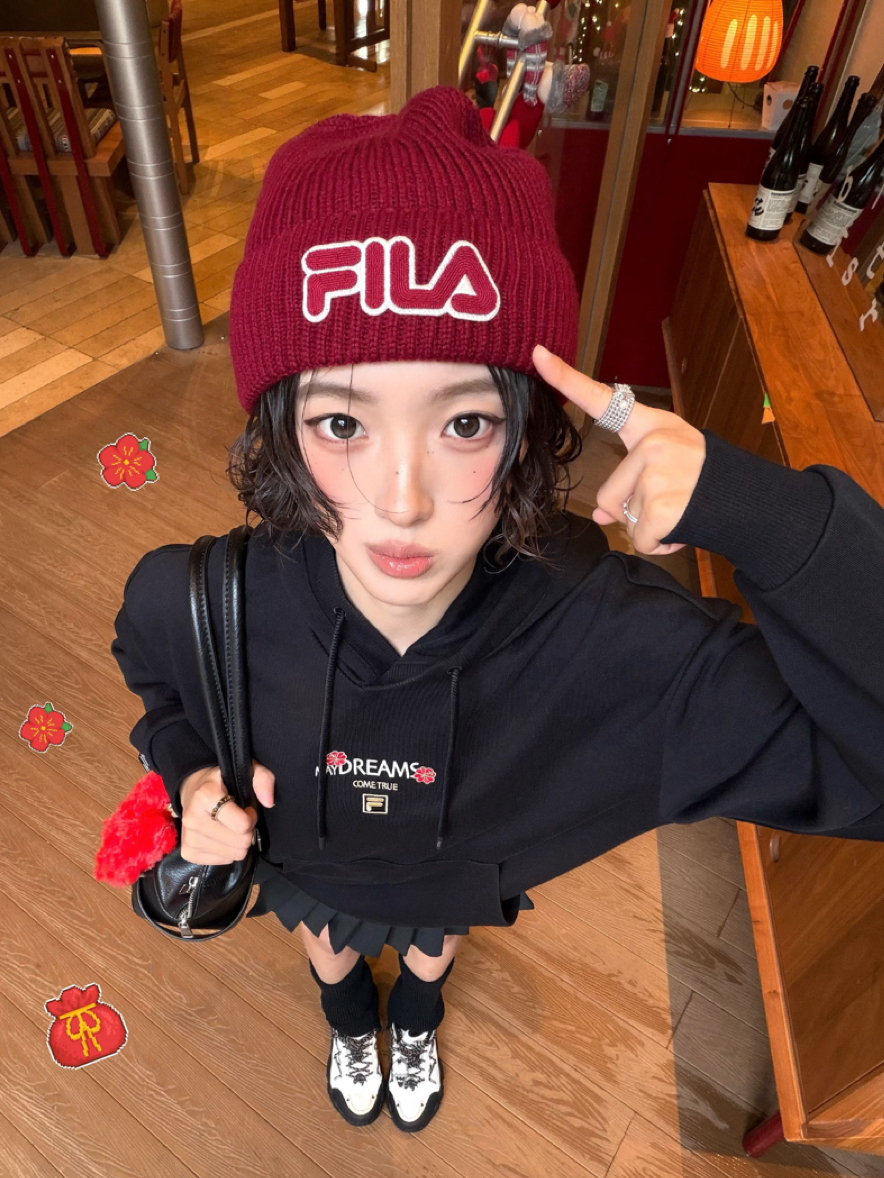 代購-FILA ORIGINALE 暖陽陽帽 復古百搭 綿羊毛 針織毛帽