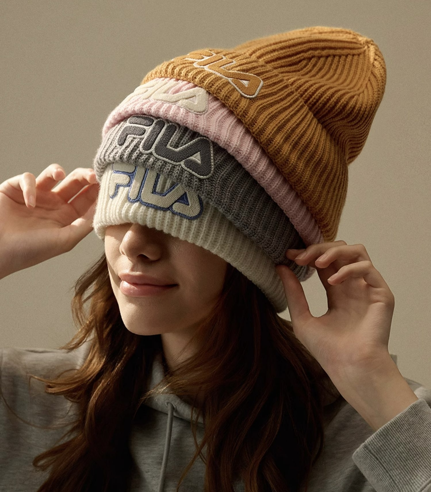 代購-FILA ORIGINALE 暖陽陽帽 復古百搭 綿羊毛 針織毛帽