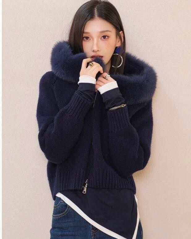 【質感超好的毛毛領針織小外套】（現貨）