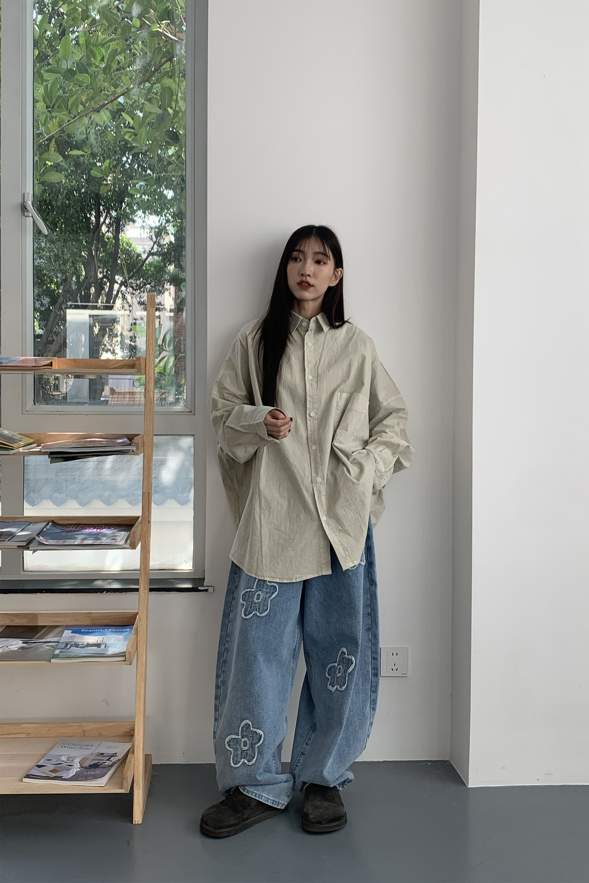 極寬素面百搭款襯衫 2色