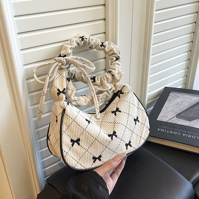 Versatile Bow Canvas Handbag