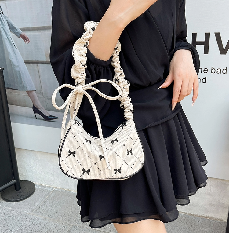 Versatile Bow Canvas Handbag