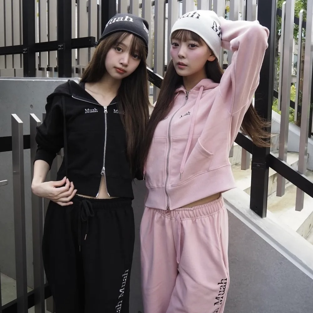 MUAHMUAH 短版 連帽外套 雙拉鍊 六色 韓國代購