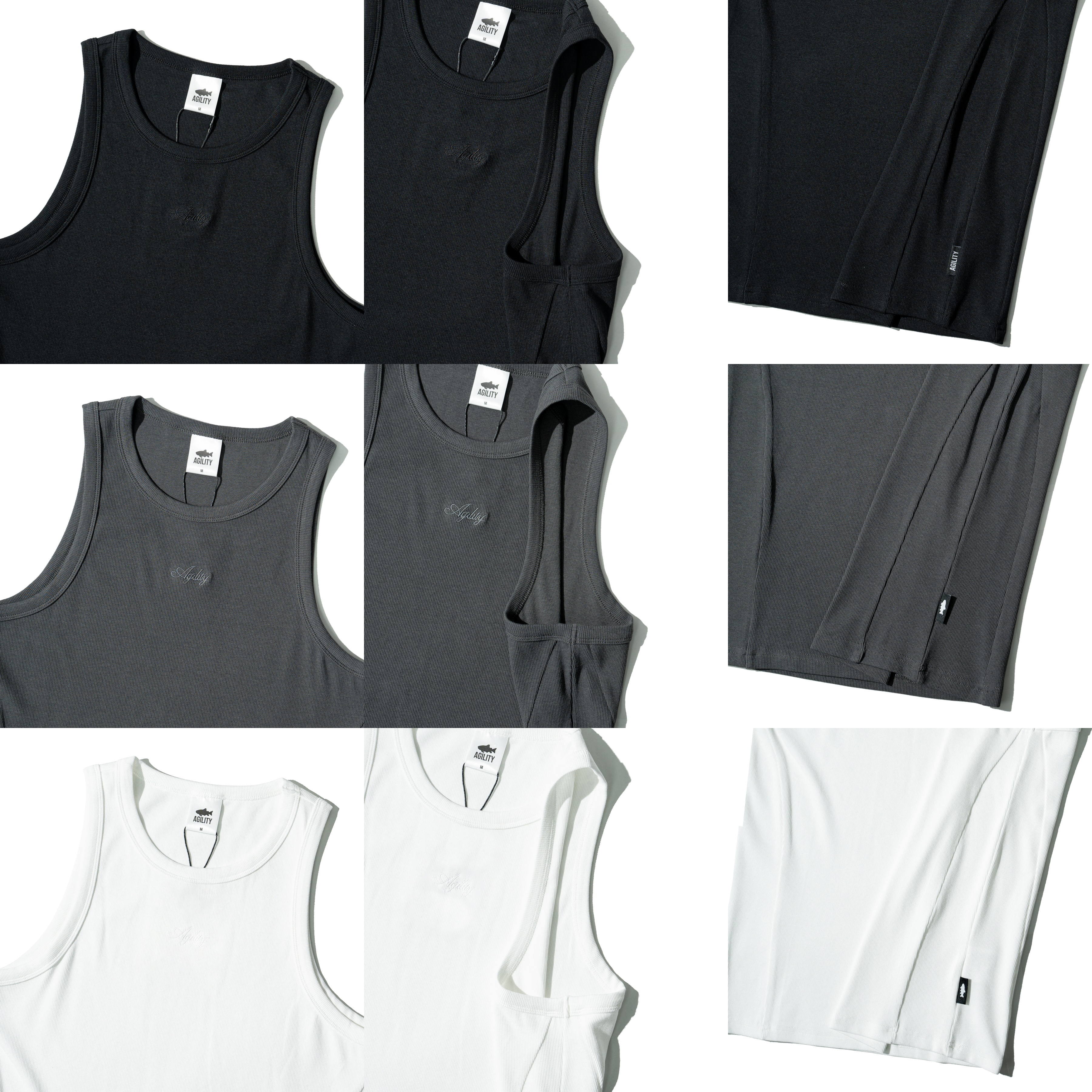 AGILITY Tailored Rib Tank 合身 內搭 剪裁螺紋背心 [V08S]