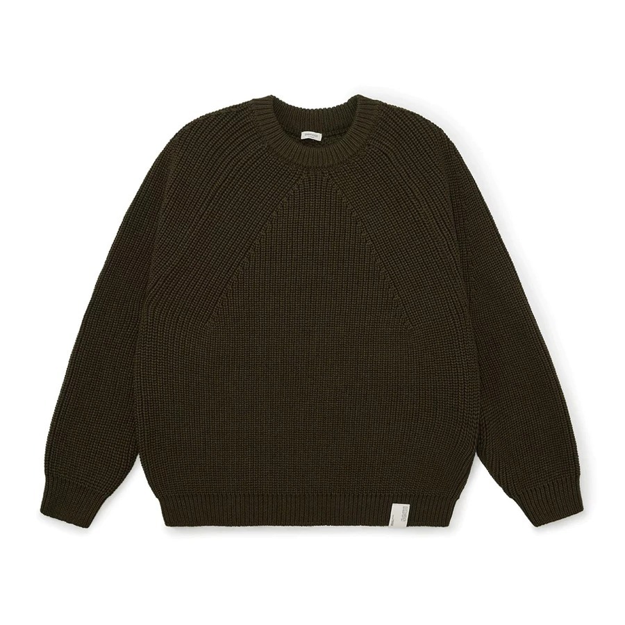 Broshood 基礎粗針圓領羅紋插肩袖針織衫毛衣