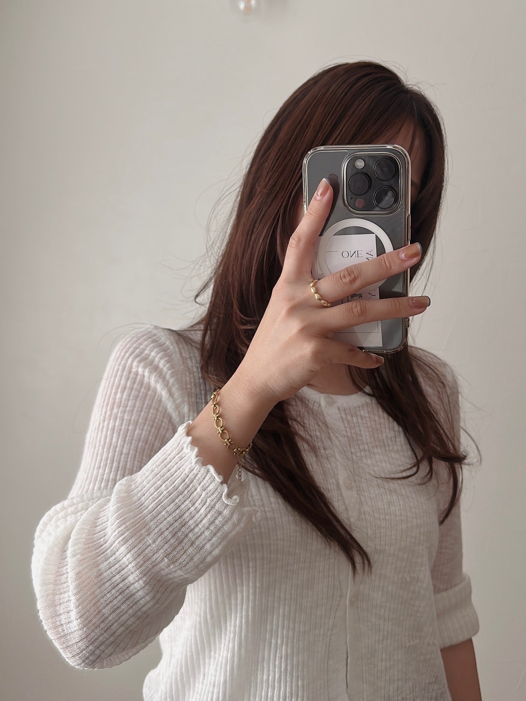 SS oval link chain bracelet