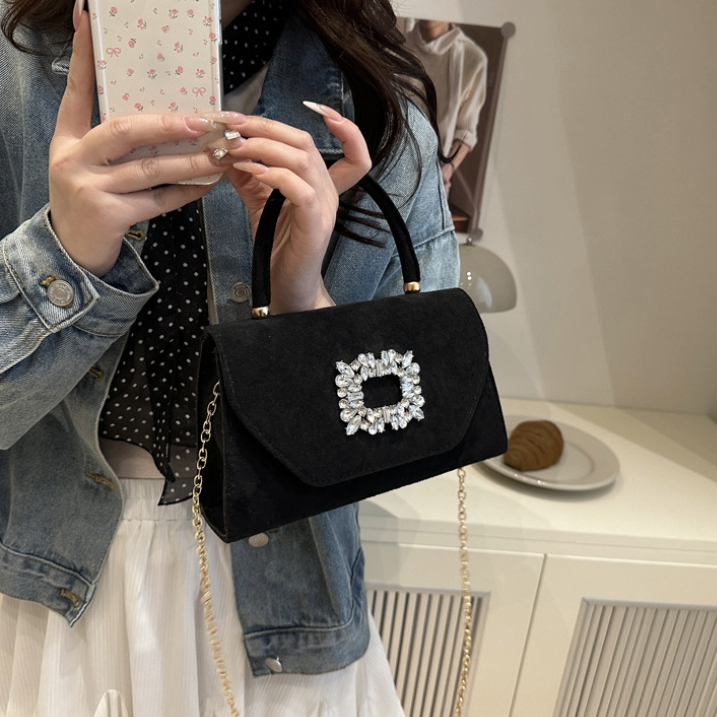 Elegant Mini Square Handheld & Chain Shoulder Crossbody Bag