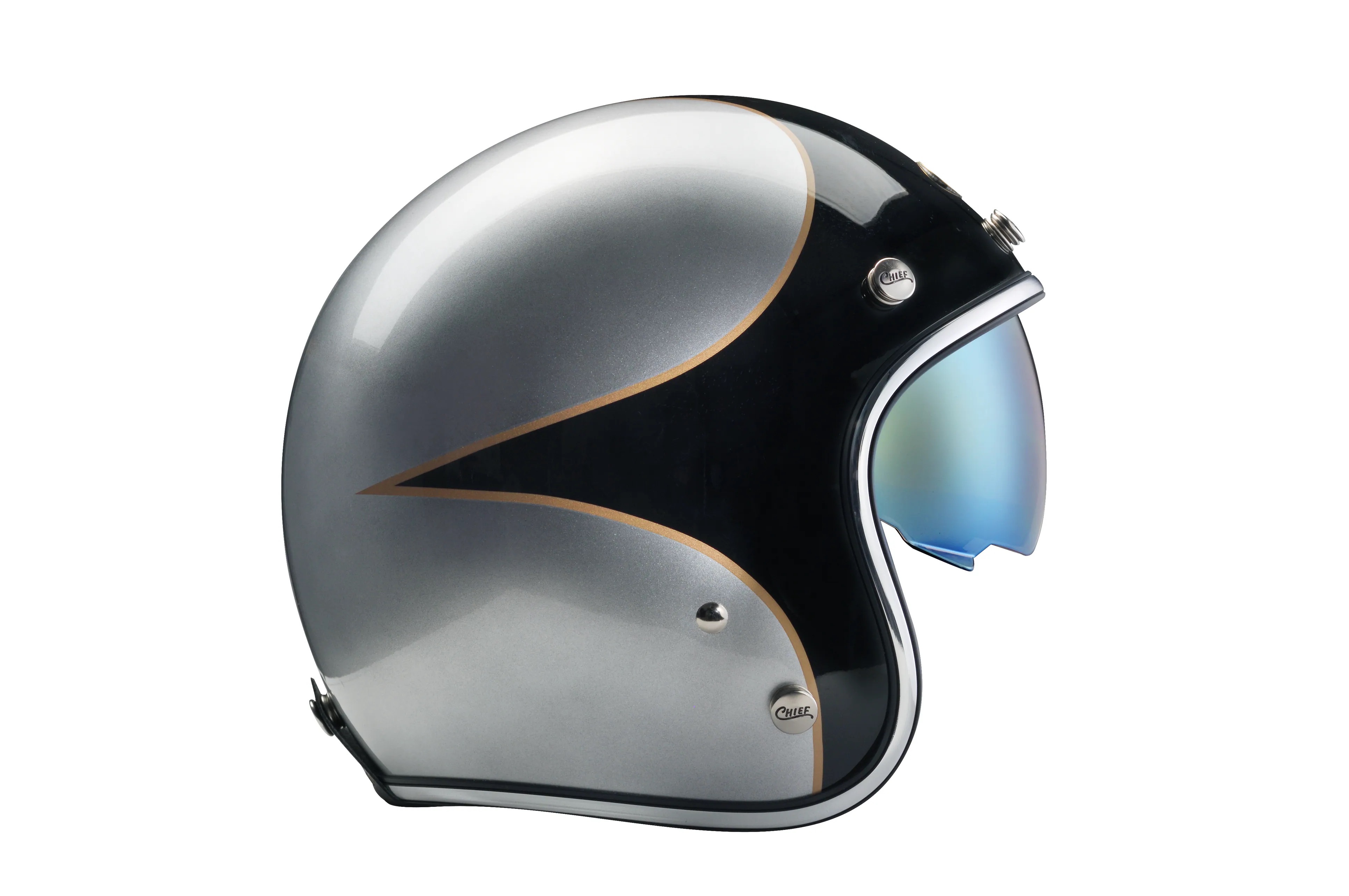 Chief Helmet DEMETER 飛鏢 黑銀 3/4 半罩 復古帽