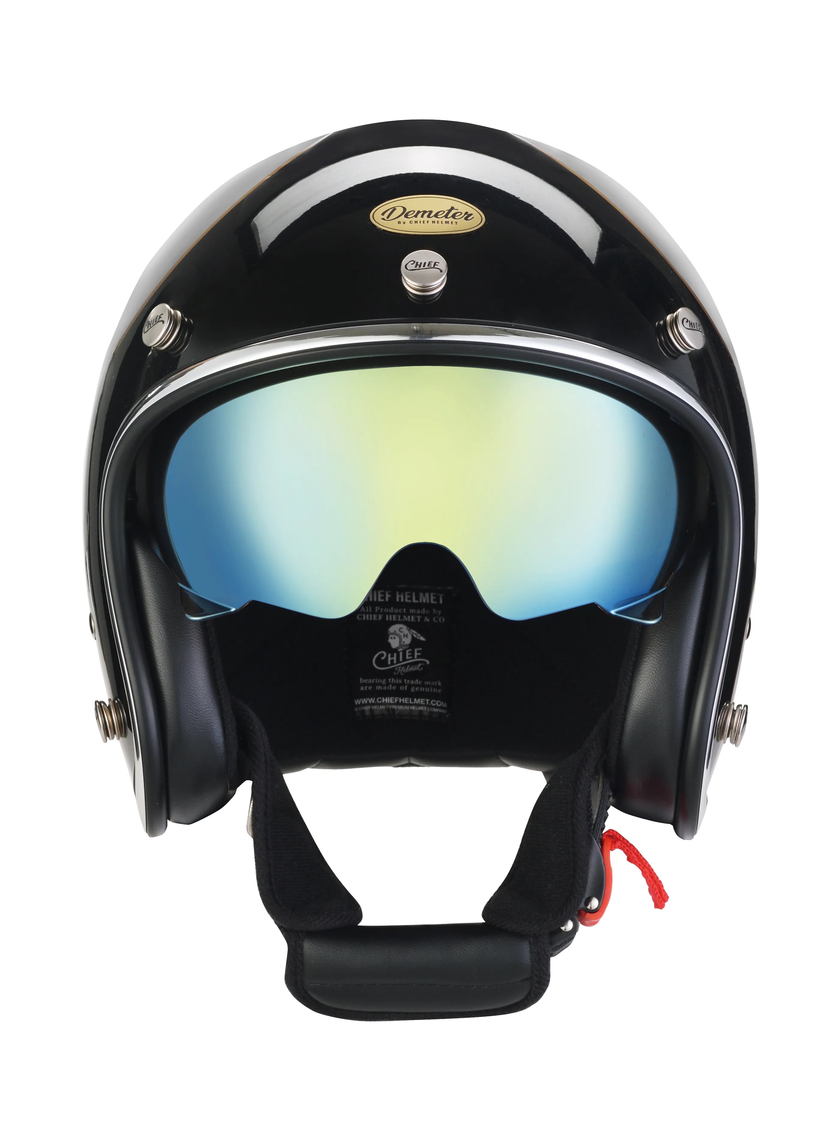 Chief Helmet DEMETER 飛鏢 黑銀 3/4 半罩 復古帽