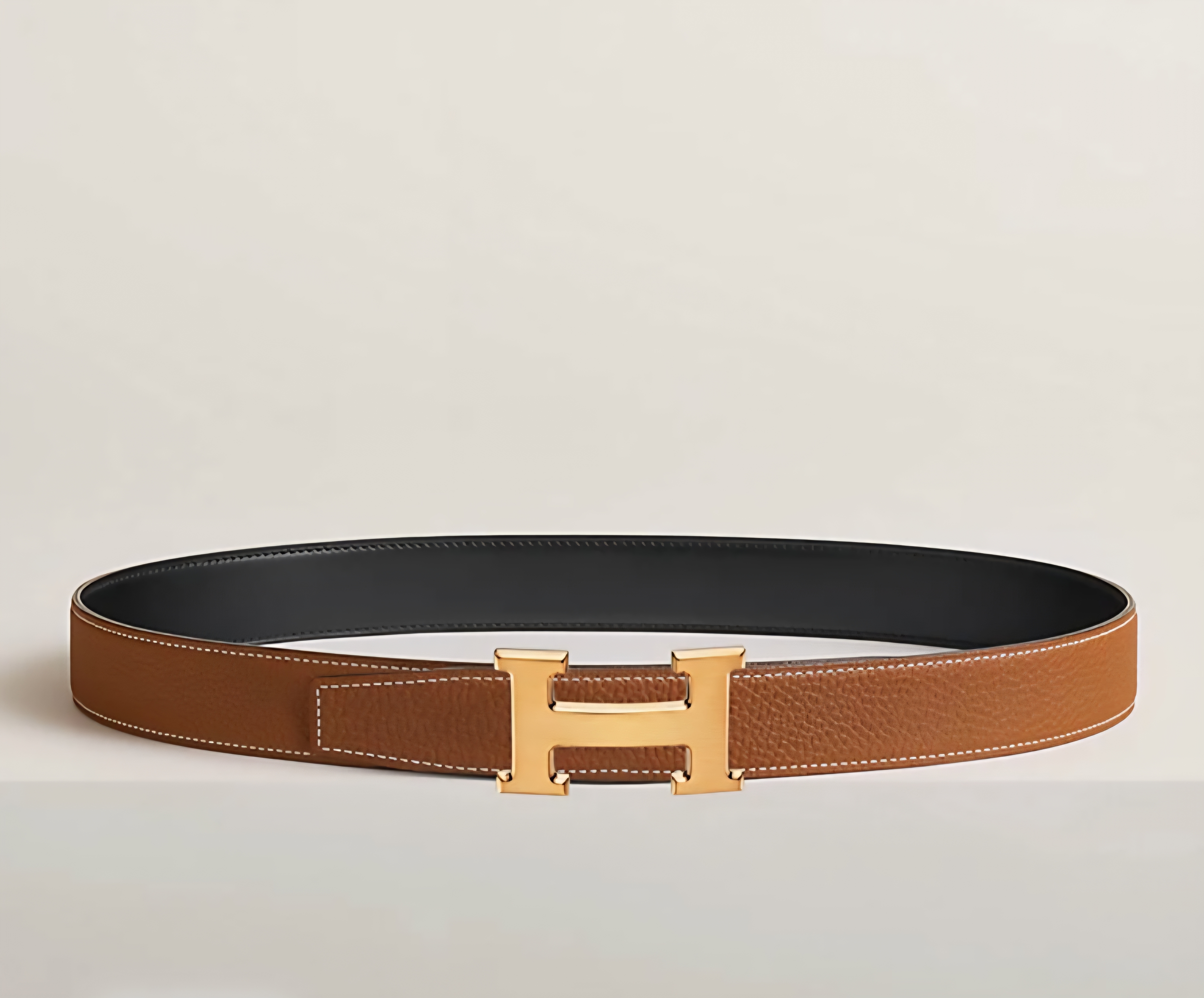 Hermes Men Belt Noir/Gold 32mm 磨紗金扣