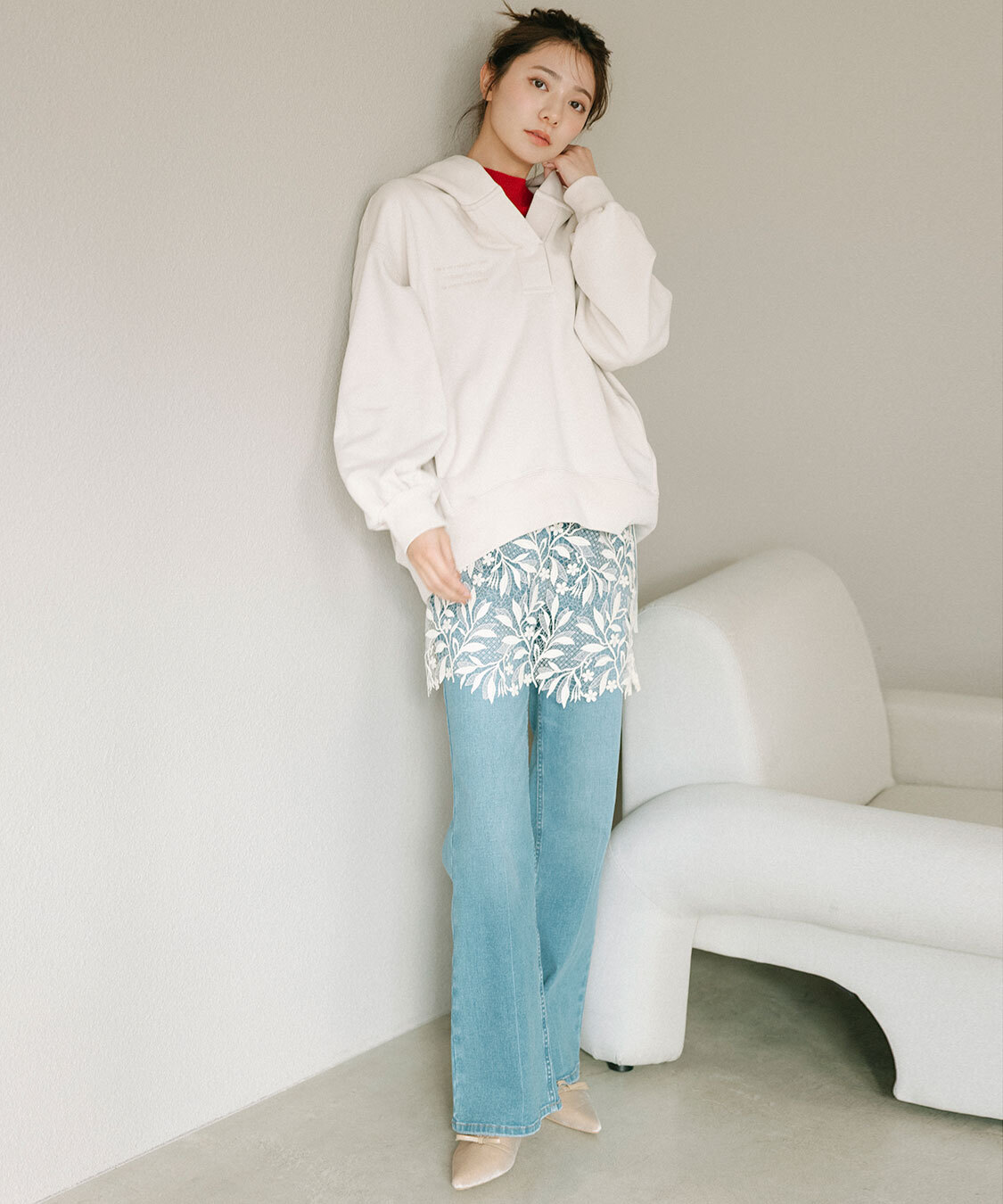 [預購] COCO DEAL 超彈力丹寧喇叭褲