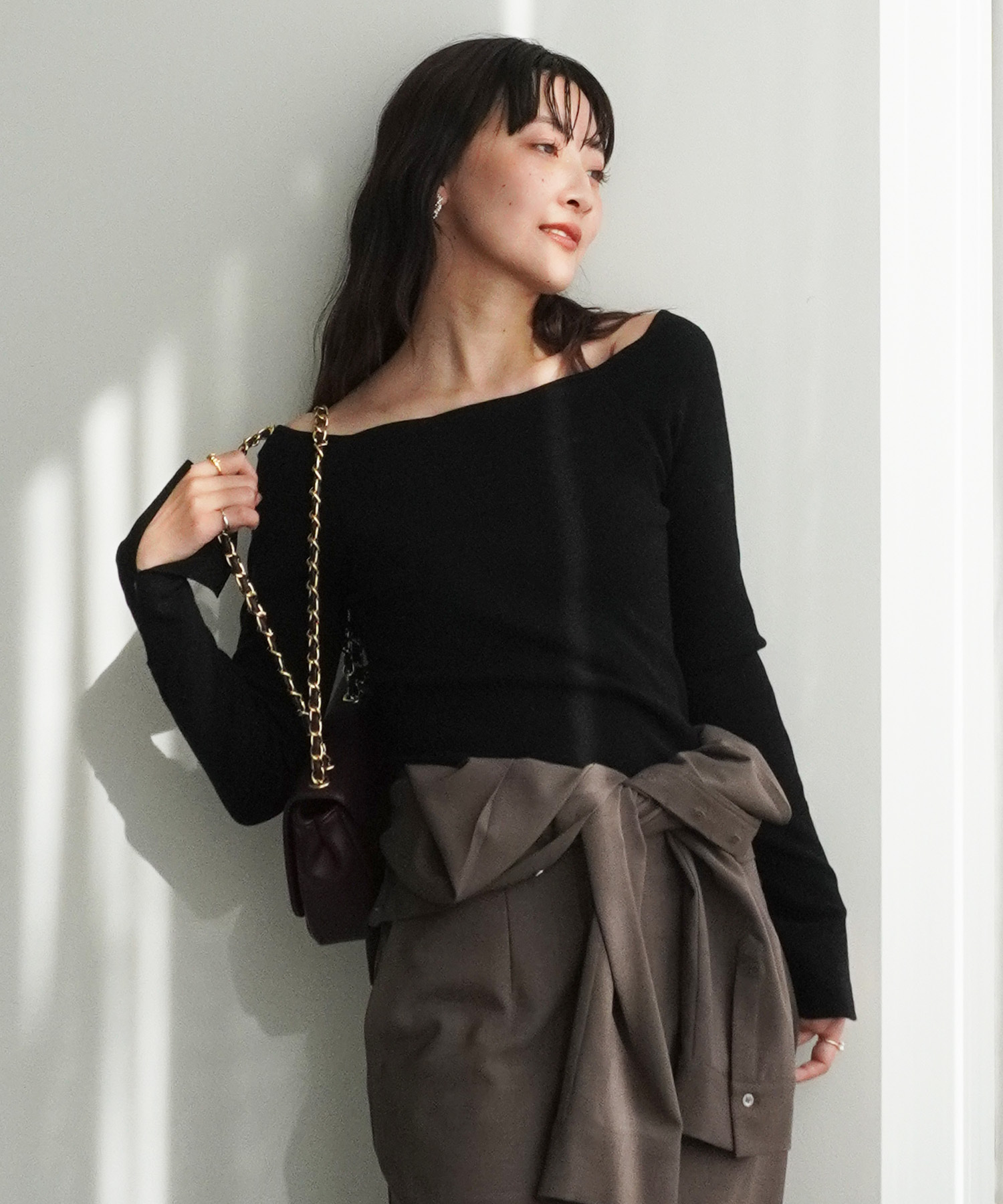 [預購] 折扣COCO DEAL 波浪邊一字領針織衫