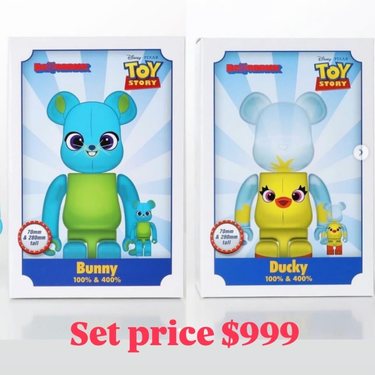 BE@RBRICK Bunny & DUCKY 100％ & 400％2個セット BE@RBRICK Toy Story Ducky & BUNNY S100% & 400% BEARBRIC
