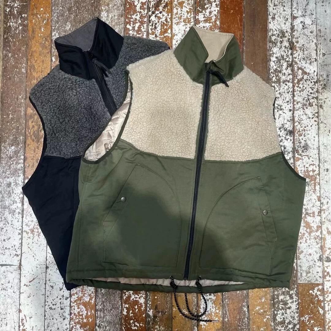 拼毛絨企領拉鍊背心褸 FARMERS-123V