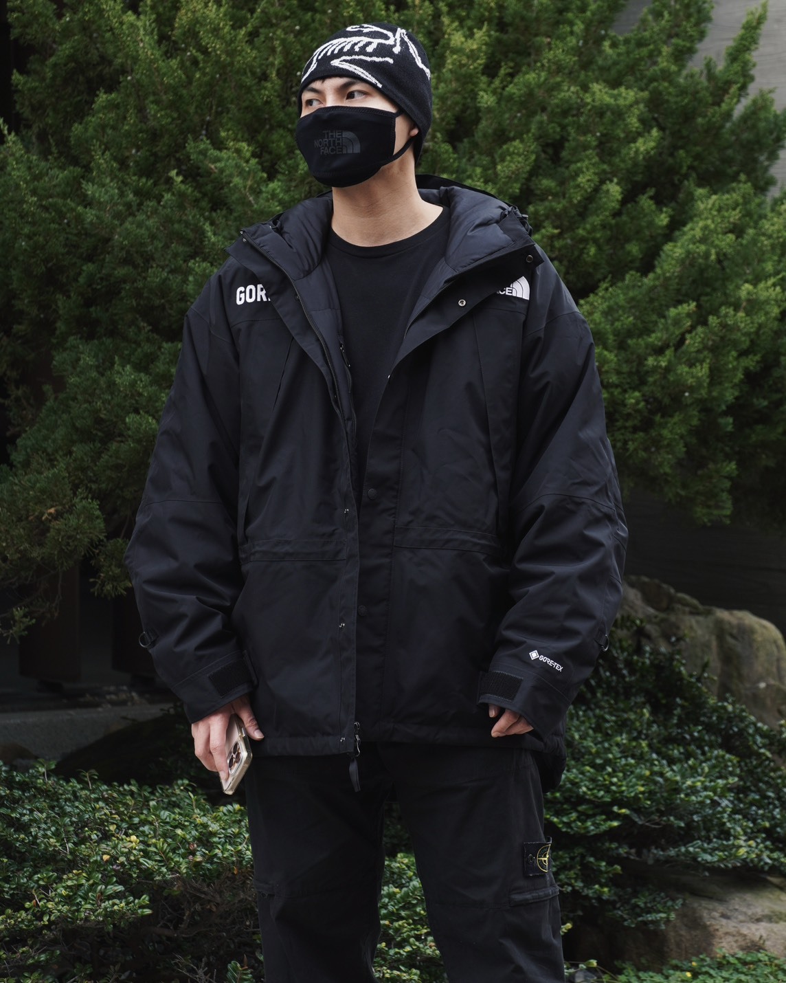 【代購】THE NORTH FACE GORE-TEX「黑武士」純黑羽絨服｜男款美規 防風防水 × 高機能保暖