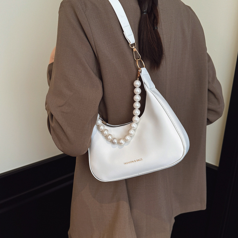 Pearl Chain Underarm Crossbody Bag