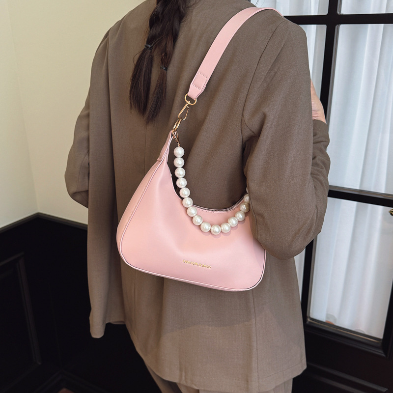 Pearl Chain Underarm Crossbody Bag