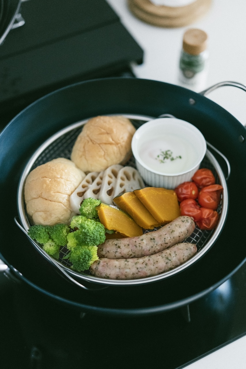 Arnest逸品物創盤型濾網／蒸網22cm＋專用蒸網支架