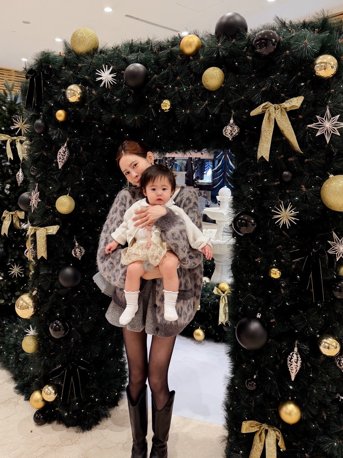 #AD79豹紋羊駝毛外套(咖/灰)