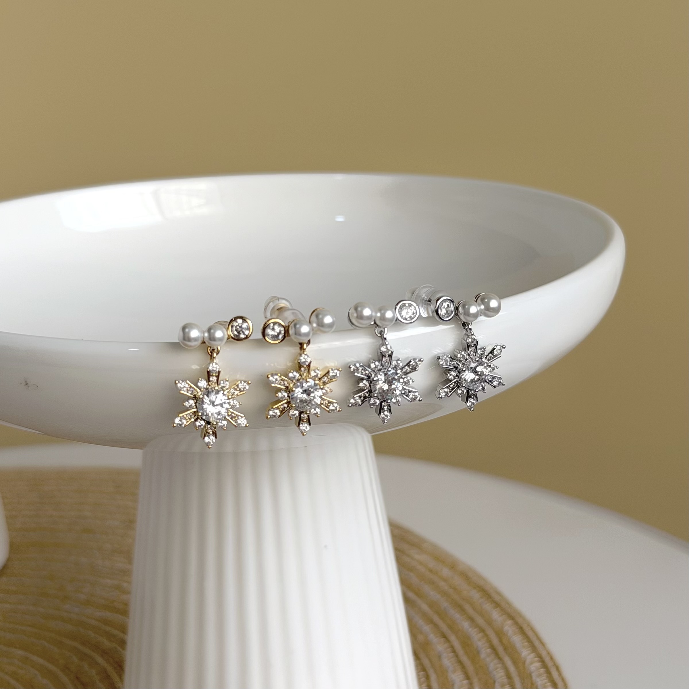 Z231排鑽雪花珍珠垂吊