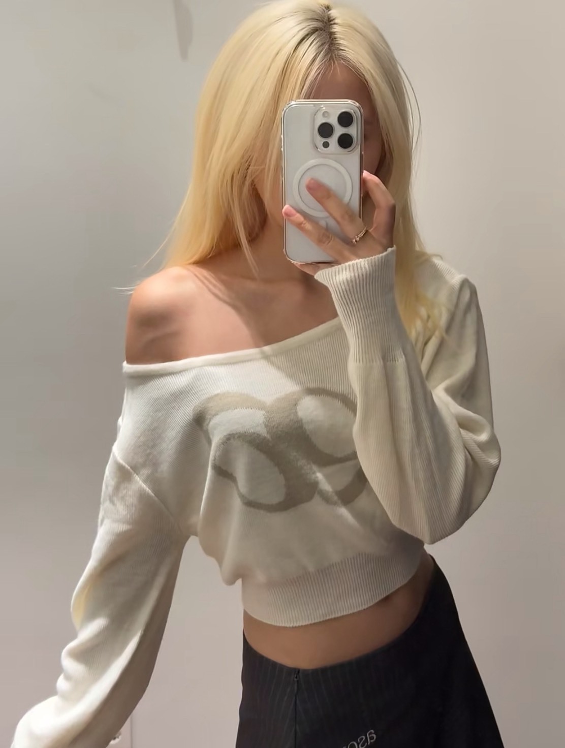 ason圓領針織上衣