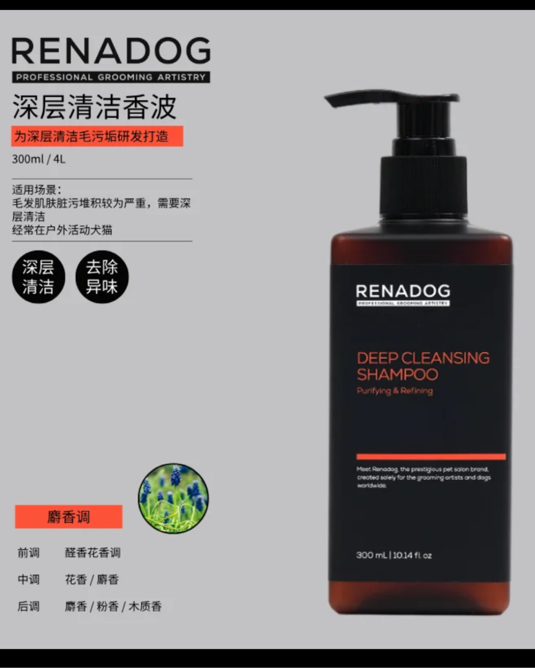 Renadog深層清潔Shampoo 300ml