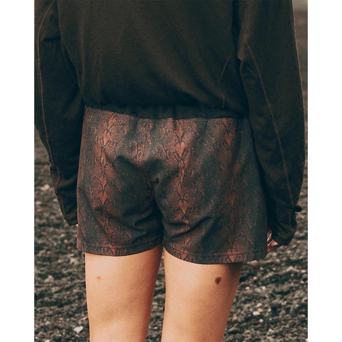 charbon】PYTHON PATTERN 7 POCKETS RACING SHORTS・BROWN