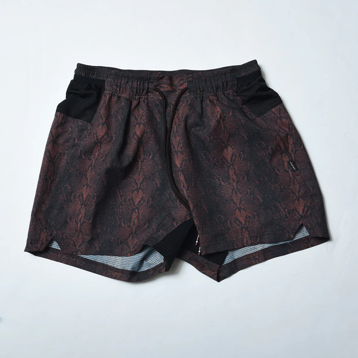 charbon】PYTHON PATTERN 7 POCKETS RACING SHORTS・BROWN