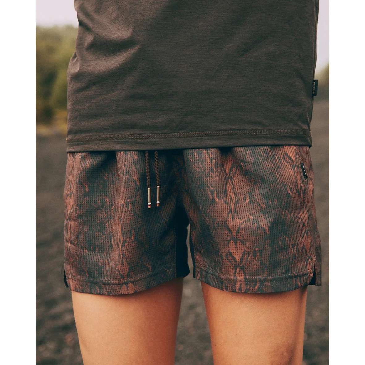charbon】PYTHON PATTERN 7 POCKETS RACING SHORTS・BROWN