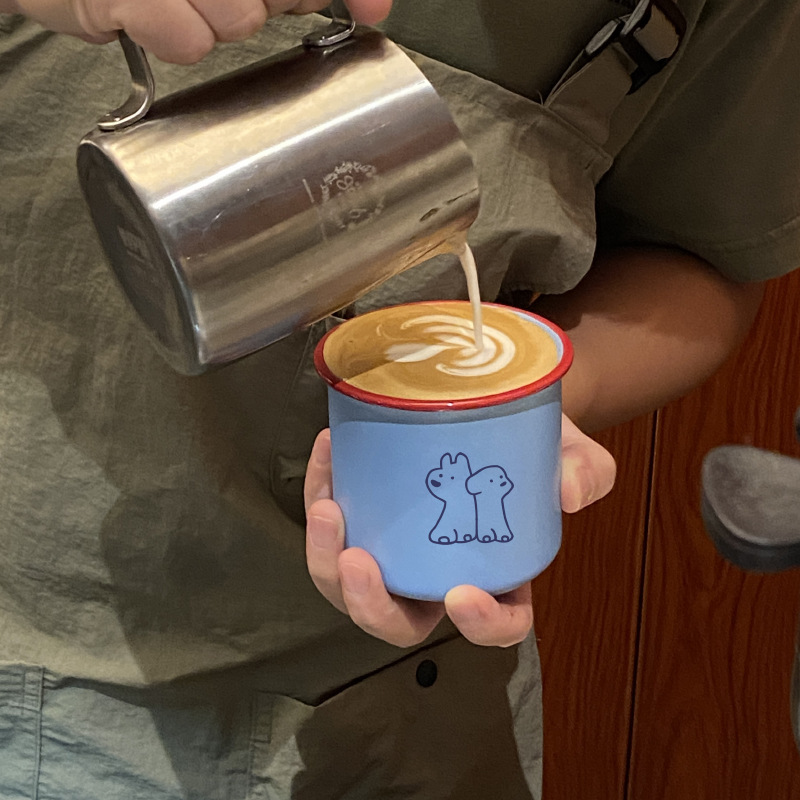 《12250》雙狗狗藍系風格馬克杯/270ml