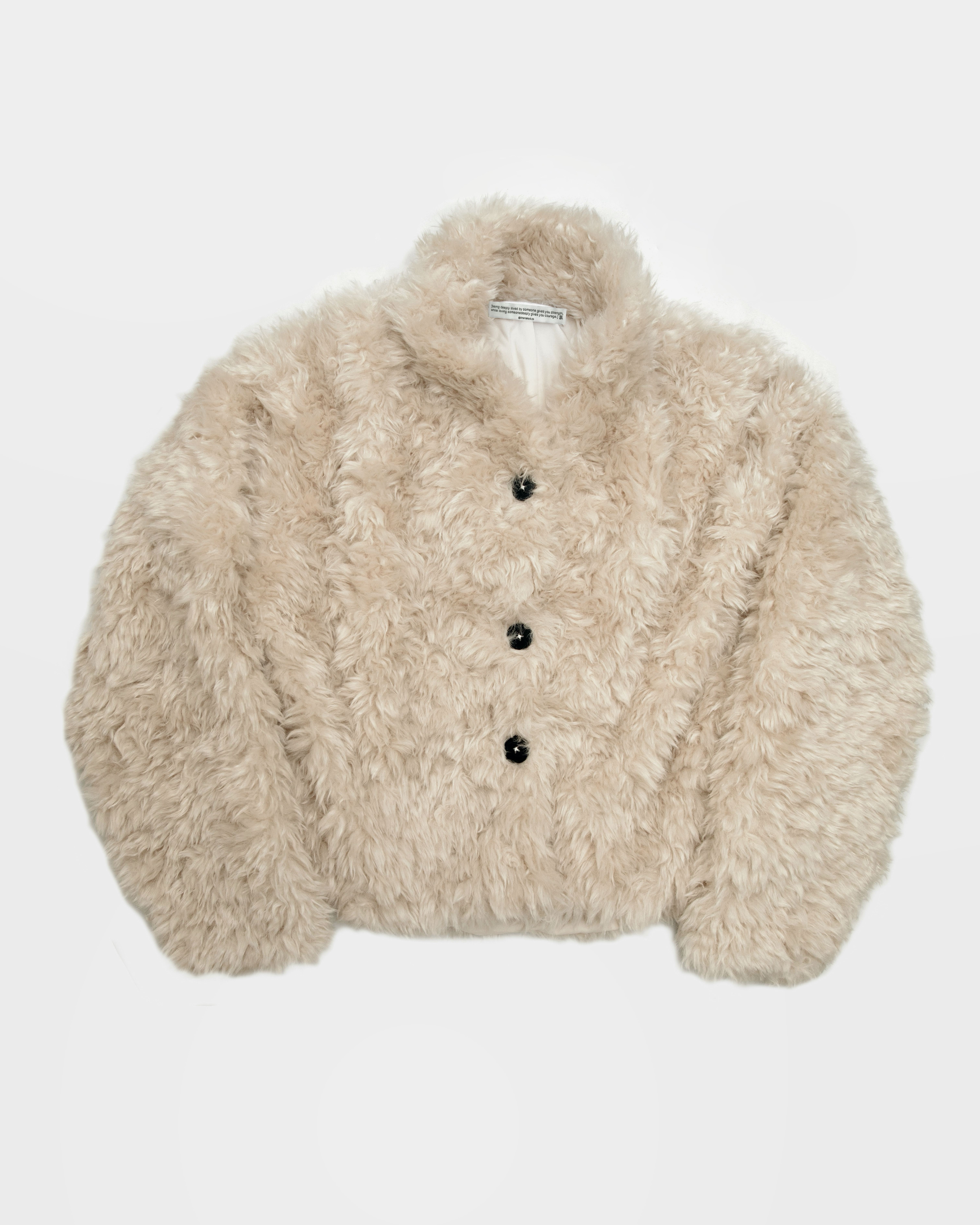 [現貨] TN MADE 25AW - Mohair Curl Coat 安哥拉捲絨毛鉤釦外套 (泰迪沙色)