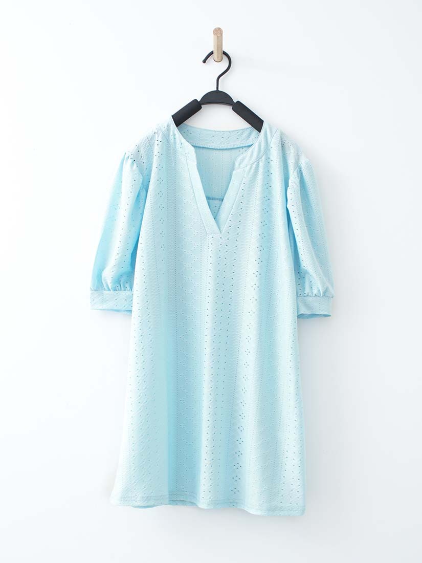 甜蜜蕾絲緹花v領上衣(2色)