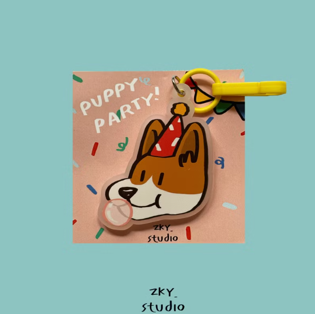 泰國插畫品牌zky.studio|Puppy Party 系列鑰匙圈
