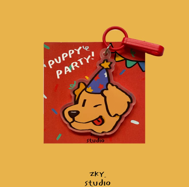 泰國插畫品牌zky.studio|Puppy Party 系列鑰匙圈