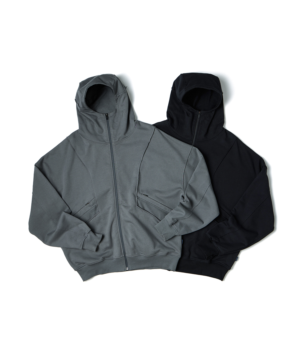 nozzle quiz®｜Deconstructed Hoodie (Black/Iron)