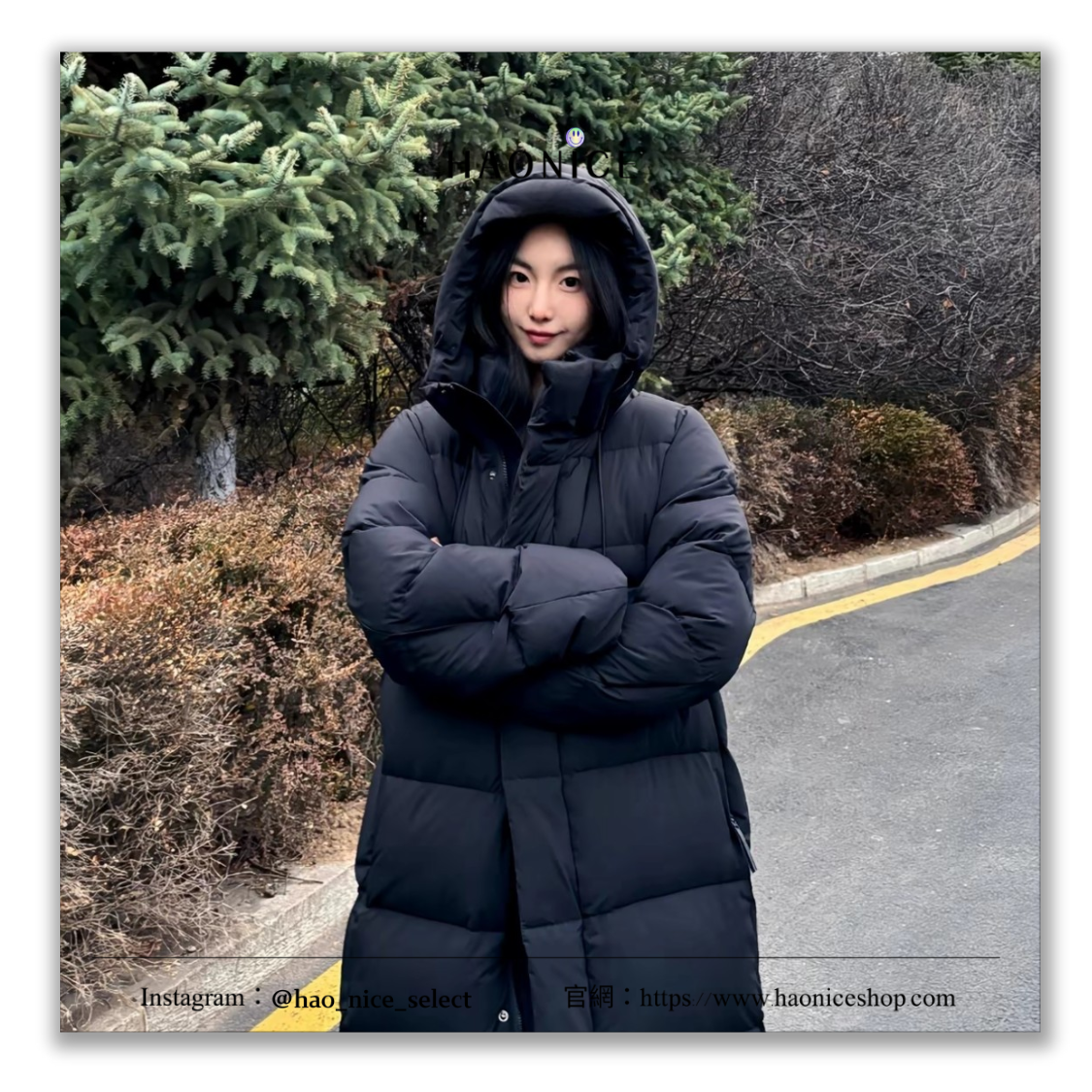 【HAO NICE】韓潮品牌🇰🇷冬季新款 純色加長款麵包服 加厚羽絨外套 連帽外套 加長大衣