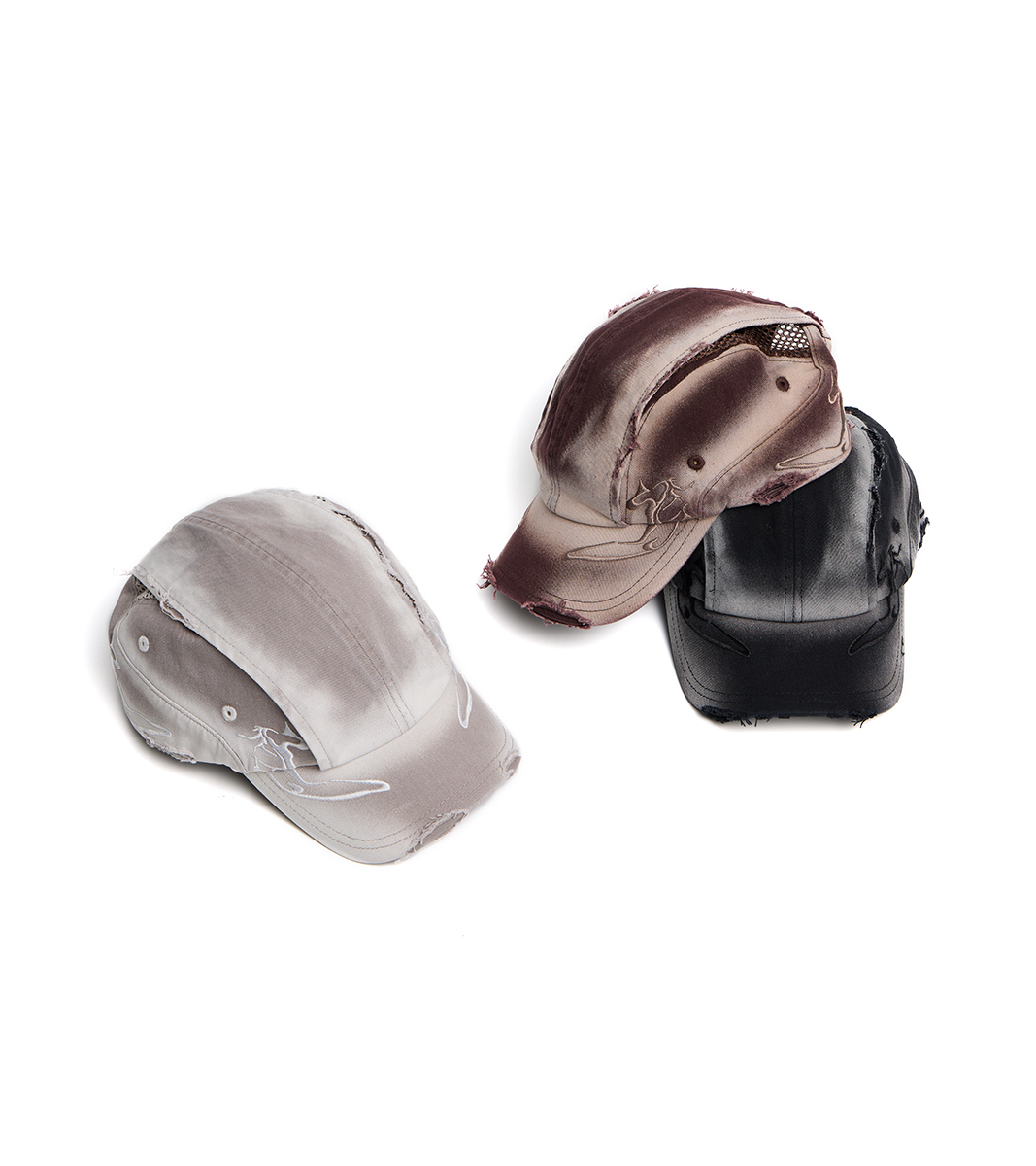 nozzle quiz®｜Microclimate Damaged Cap (Washed Black/Washed Gray/Washed Brown)