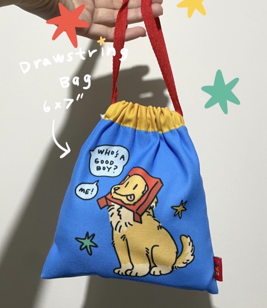 泰國插畫品牌zky.studio|黃金獵犬造型束口袋