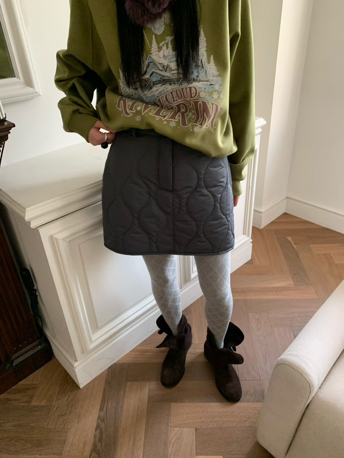 鋪棉短裙(內安全褲)