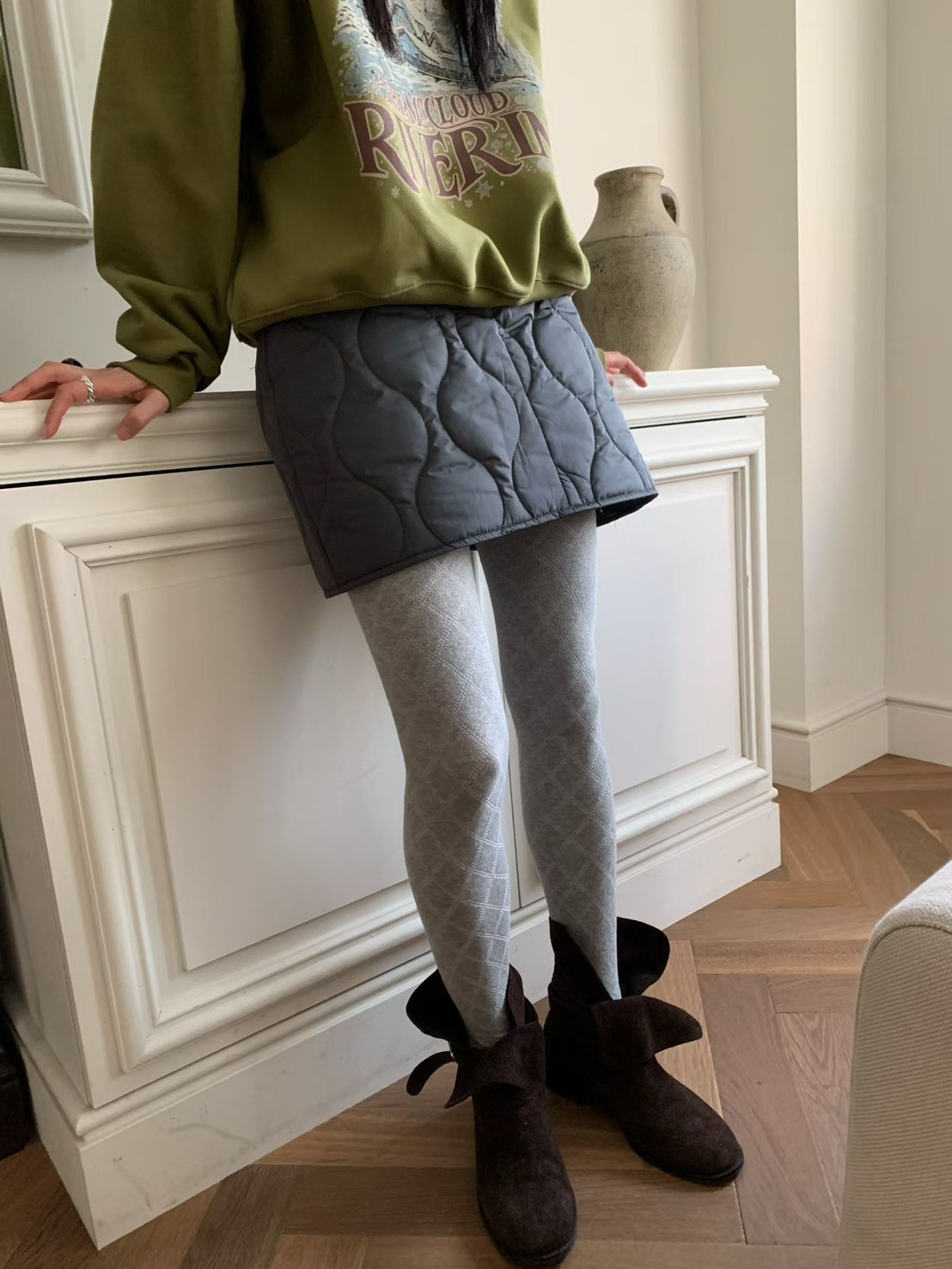 鋪棉短裙(內安全褲)