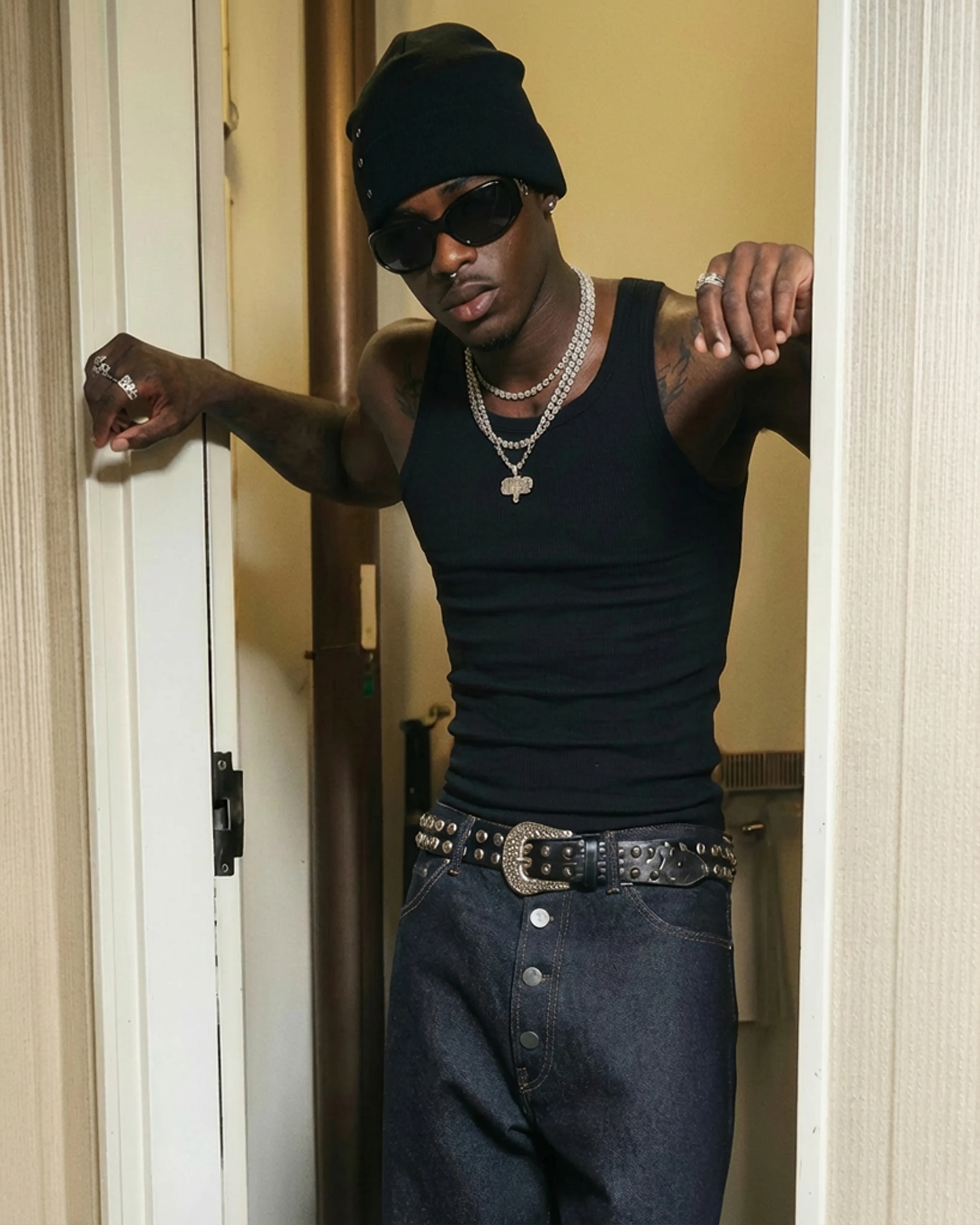 Bootlegway｜Trinity Studded Beanie (Silver/Gold)