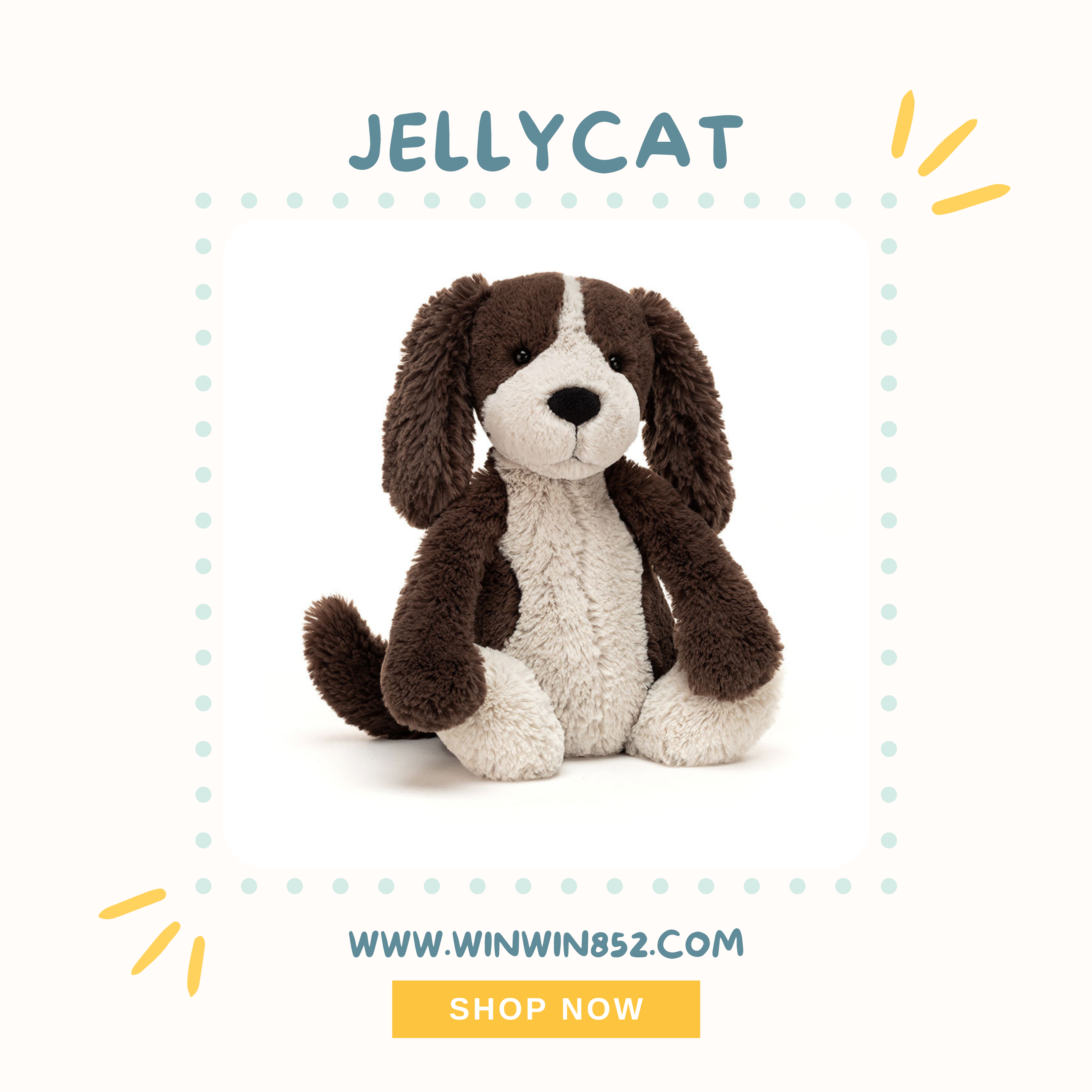 Jellycat Bashful Fudge Puppy Medium