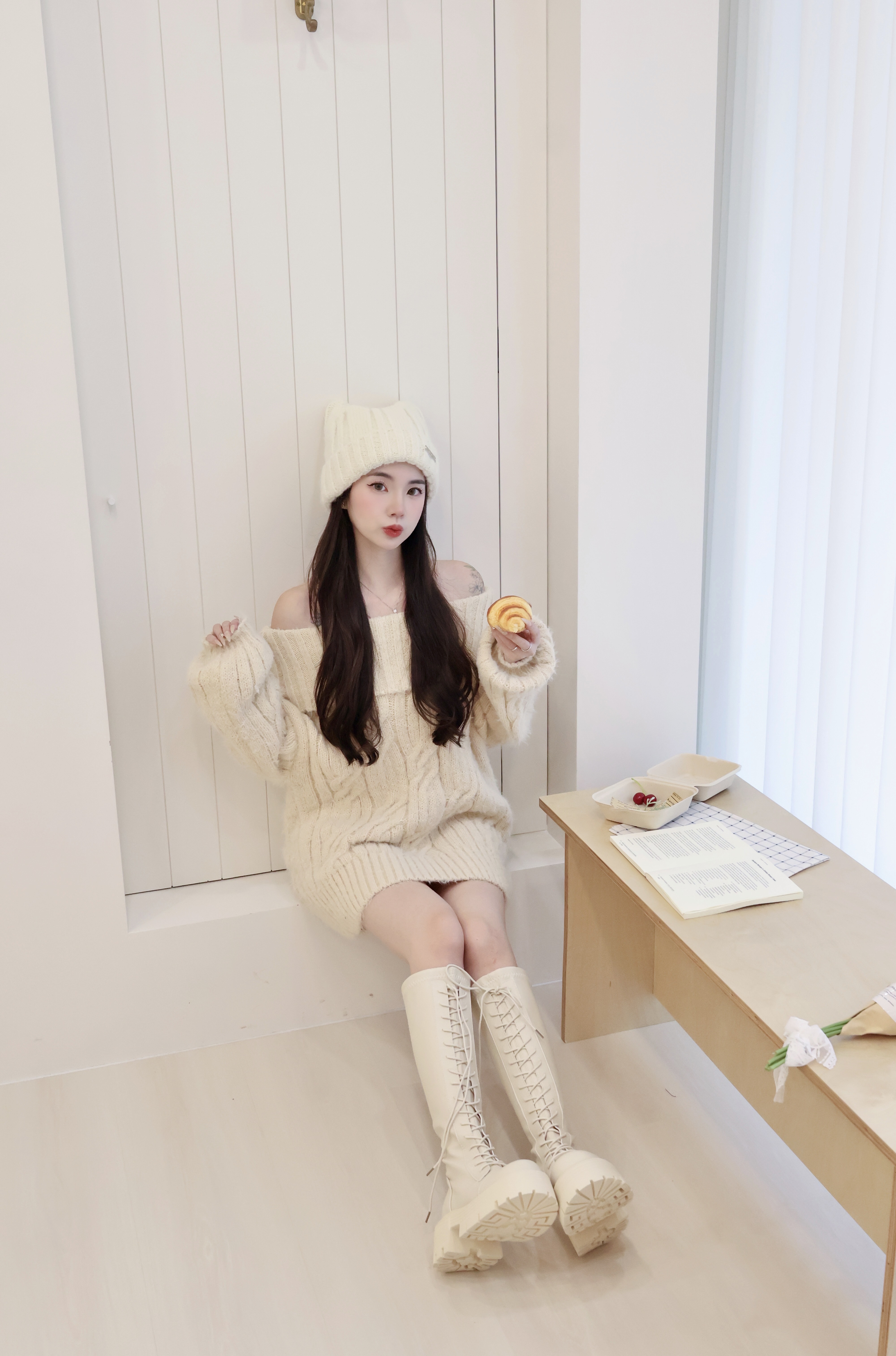 軟萌麻花一字領🧁