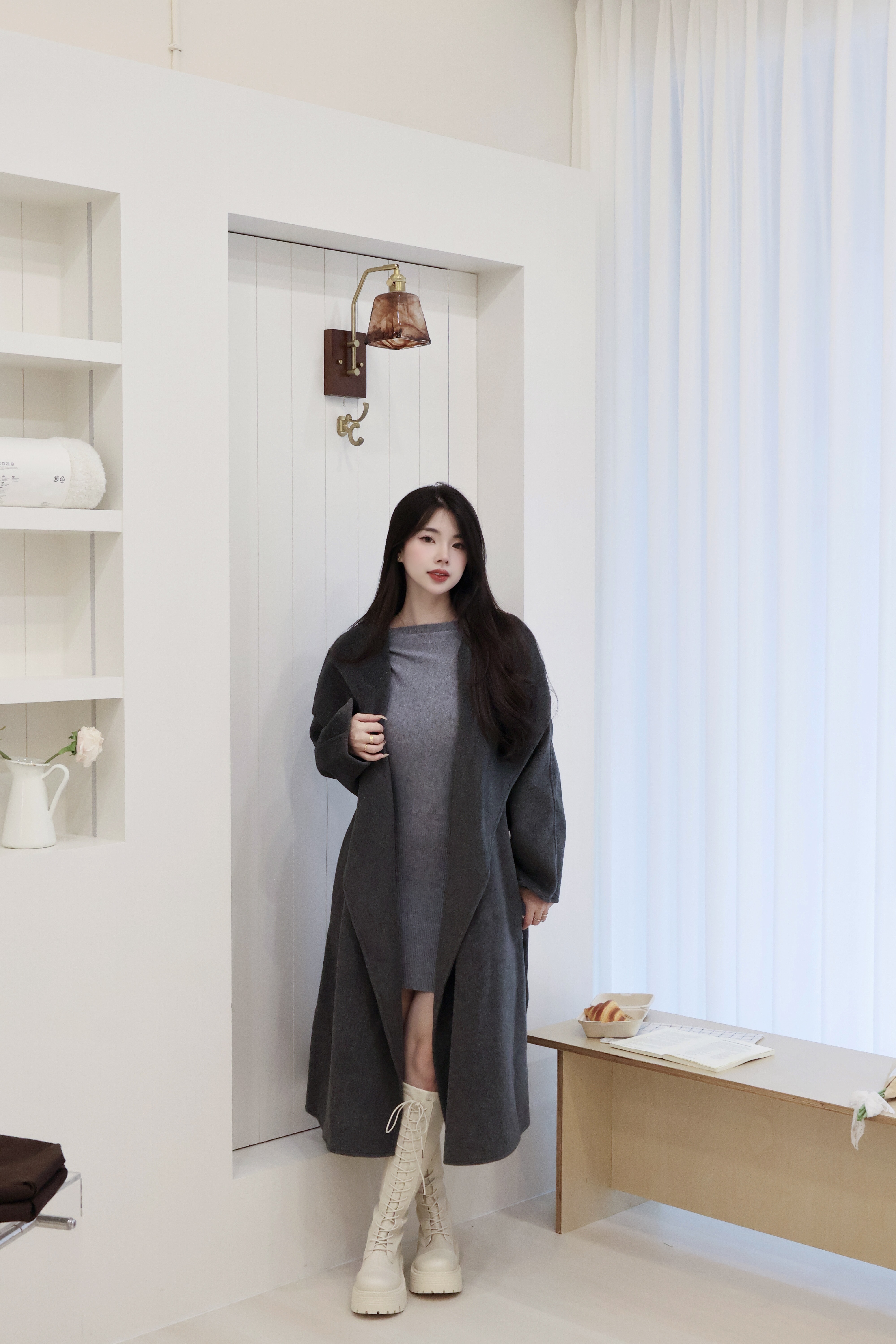 高質感👑富家千金翻領大衣