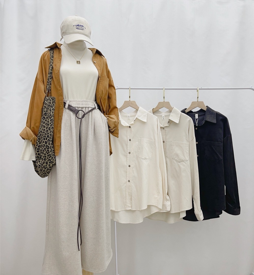 1752-極細燈心絨襯衫